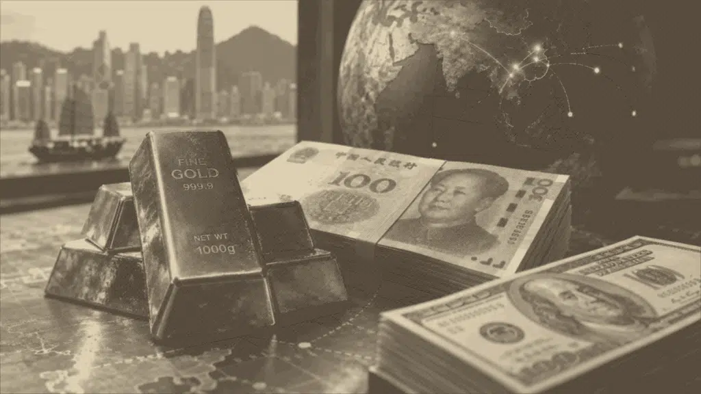 Or, yuan et dollar coexistent dans un réseau financier asiatique en développement, symbole d’une diversification progressive des réserves et des règlements.