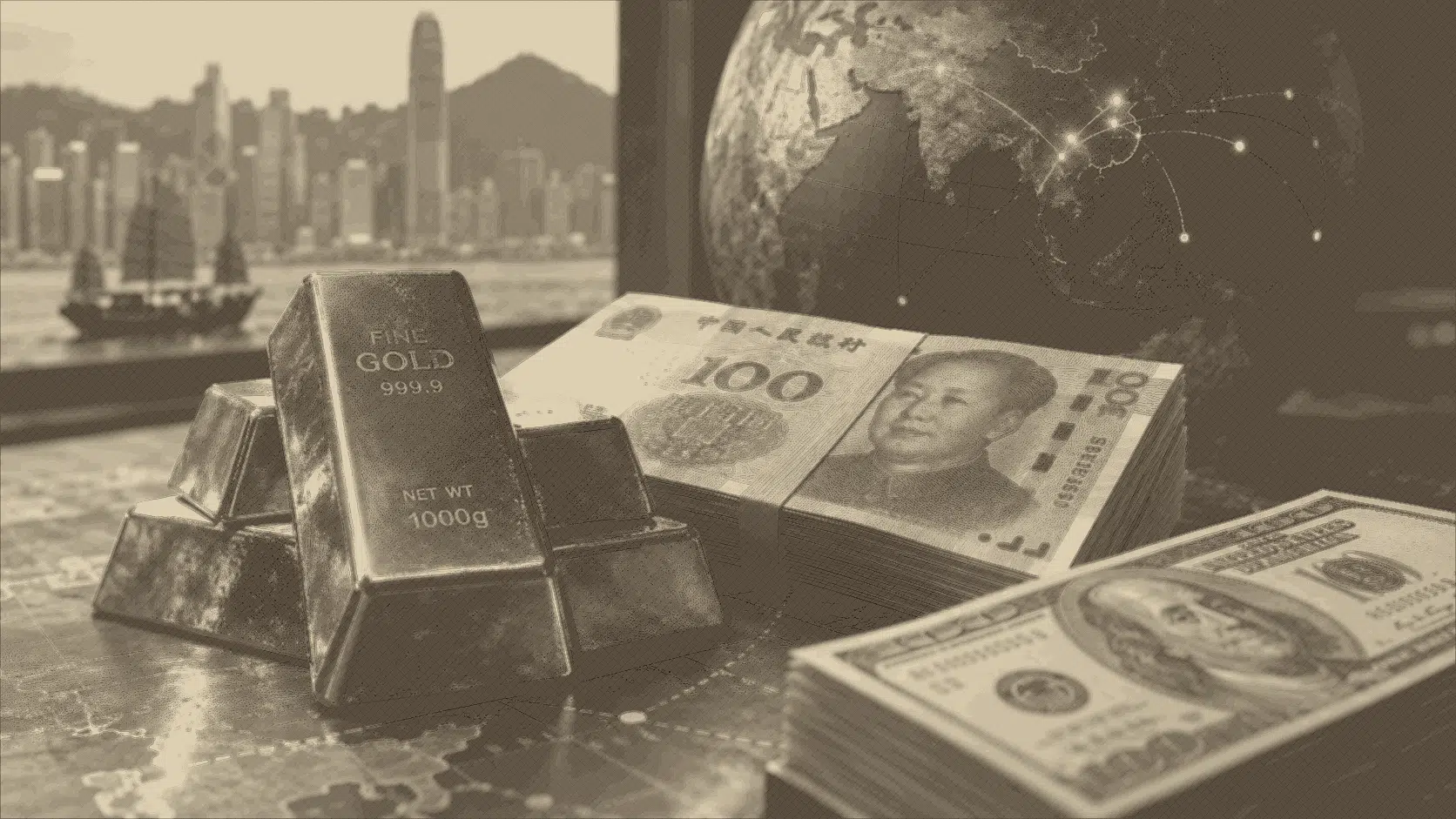 Or, yuan et dollar coexistent dans un réseau financier asiatique en développement, symbole d’une diversification progressive des réserves et des règlements.