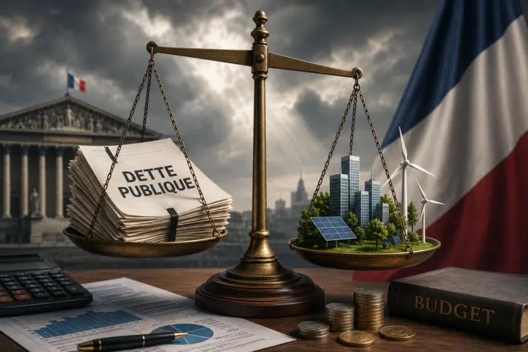 Investisseur face à un choix entre un portefeuille financier en hausse, une échéance fiscale et une relocalisation internationale, symbolisant l’anticipation patrimoniale.