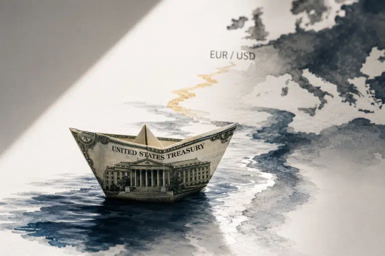 Obligations du Trésor américain face à l’euro, illustrant le rendement des Treasuries et le risque de change EUR/USD pour un investisseur français.